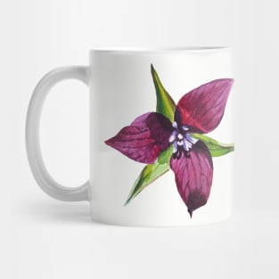 Red Trillium - Wildflower Painting (no background) Mug